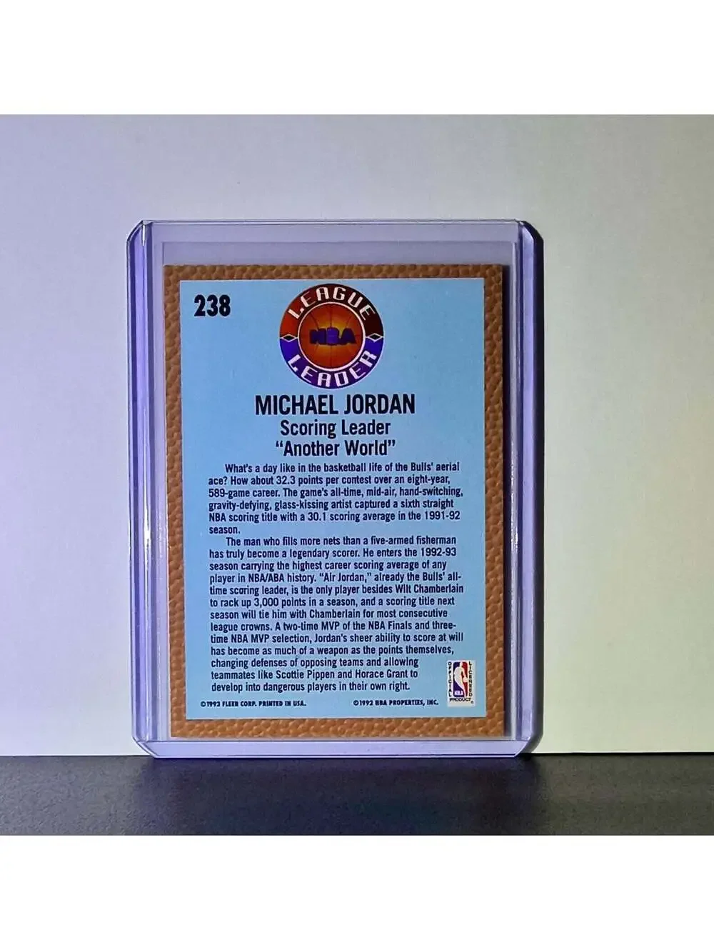 Michael Jordan 1992-93 Fleer League Leader #238 Basketball Card Chicago Bulls